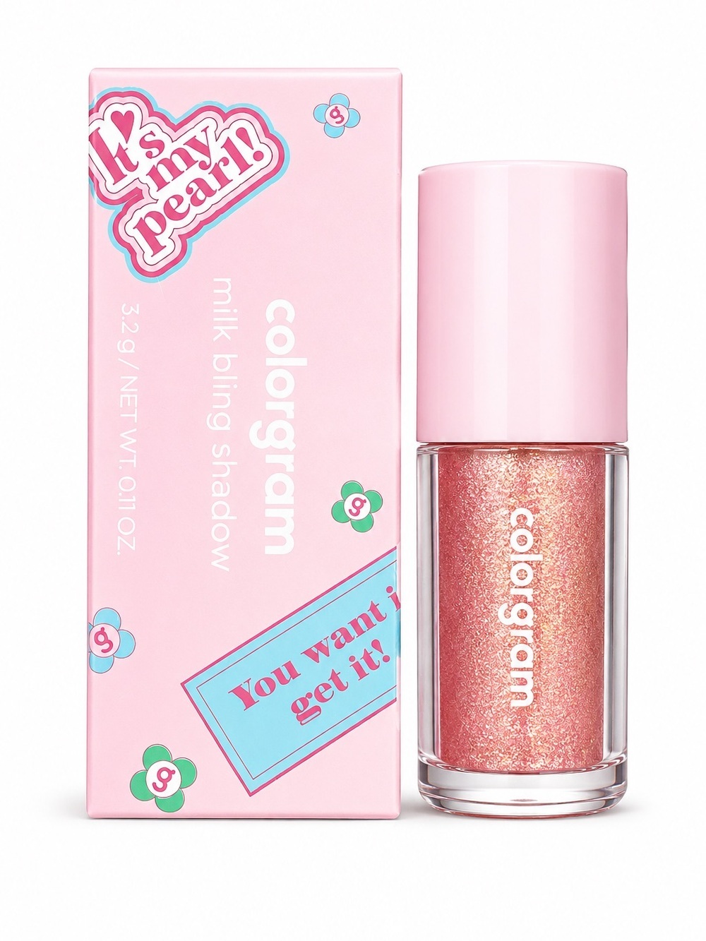 Colorgram Milk Bling Shadow 13 Spring Pink Ending Glitter Liquid Eyeshadow NIB